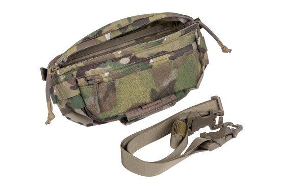 Agilite Six Pack Plate Carrier Hanger Pouch in Multicam has YKK zippers.
